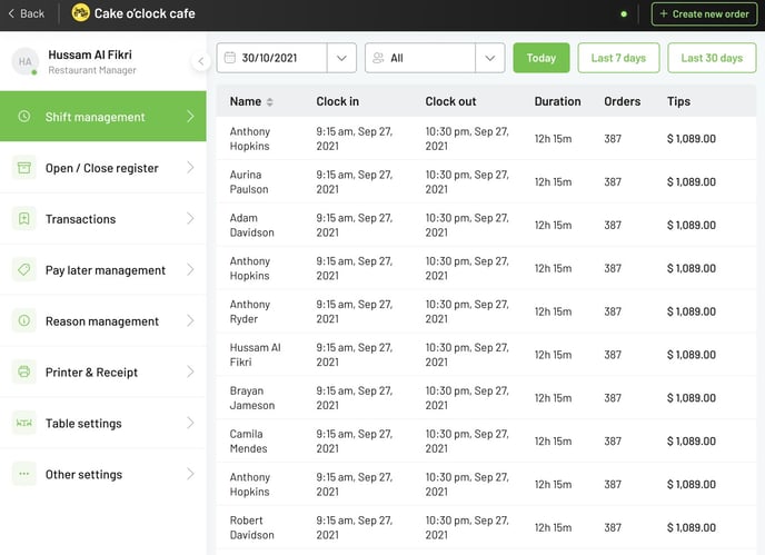 Shift Management