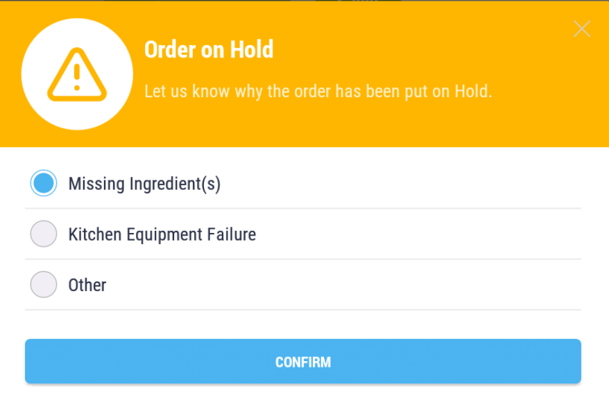 order on hold 