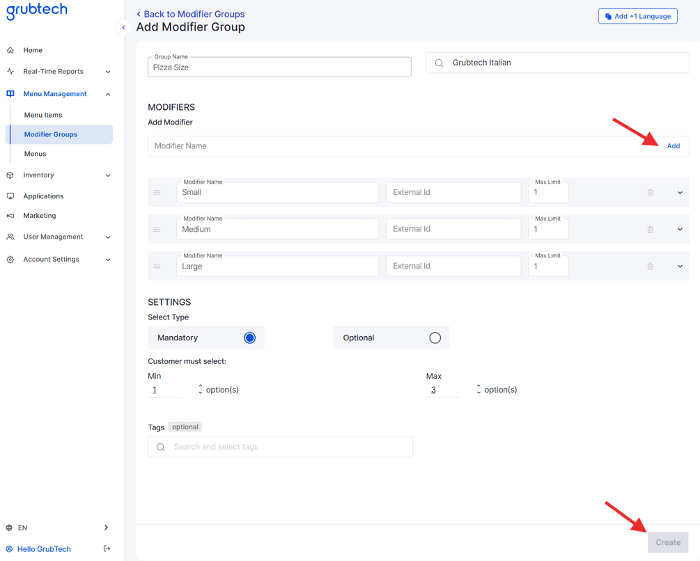 Create a Modifier Group