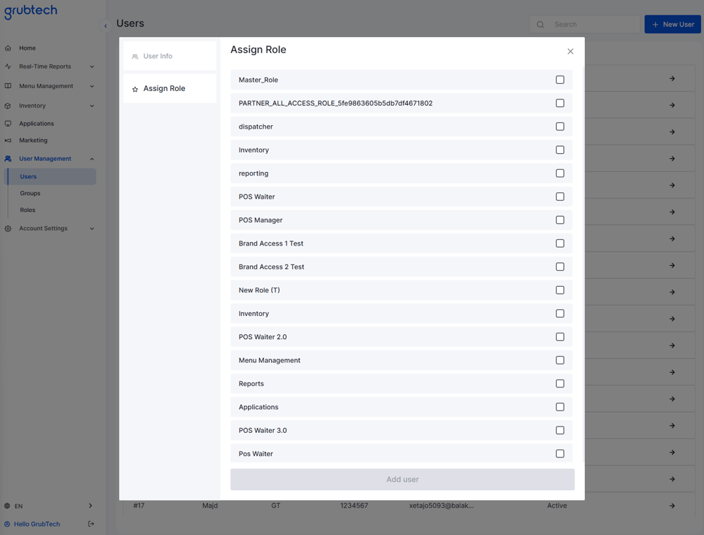 Create and Edit Users