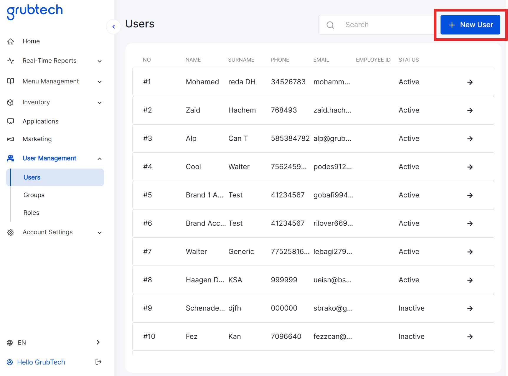 Create and Edit Users